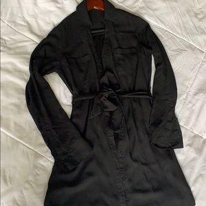 ⚡️ Express Black Button Down Dress w/ Tie Waist